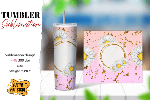 Download Daisy Tumbler. Summer Flowers Sublimatio - Flower Collection