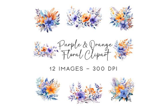 Download Purple Orange Flower Clipart - Flower Collection