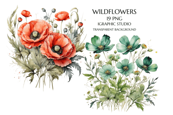 Download Wildflower Clipart Floral, Poppy Clipart - Flower Collection