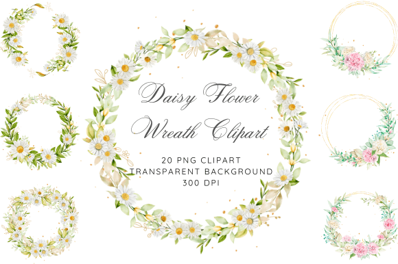 Download Daisy Flower Wreath Clipart - Flower Collection