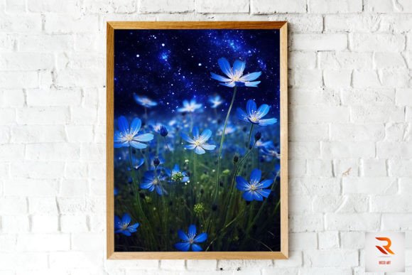 Download Whimsical Blue Wildflowers Wall Art - Flower Collection