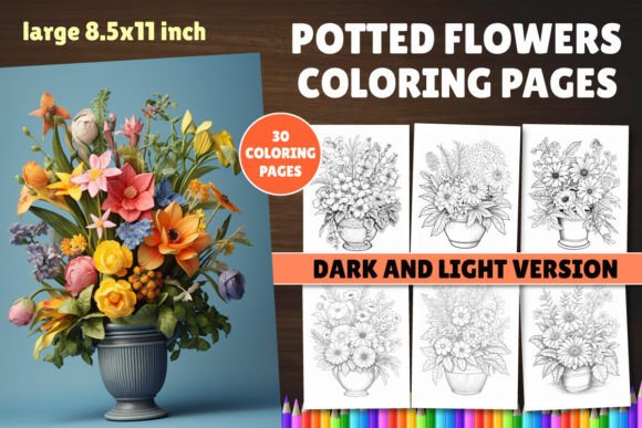 Download Potted Flowers Coloring Book - Flower Collection