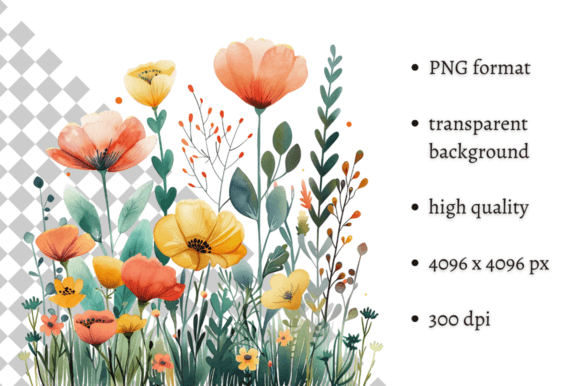 Download Watercolor Spring Flowers PNG Clipart - Flower Collection