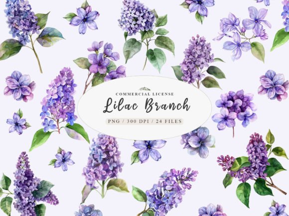 Download Watercolor Lilac Flowers Clipart, Lilac - Flower Collection