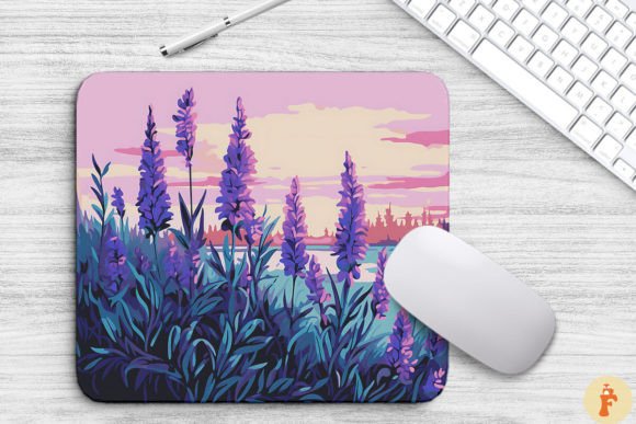 Download Beautiful Lavender Flowers Art Mouse Pad - Flower Collection