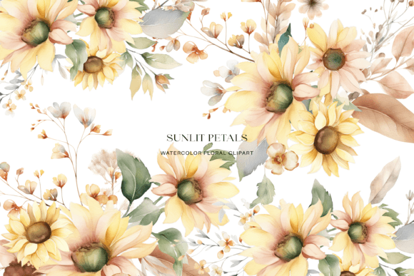 Download Watercolor Sunflower Floral Clipart Set - Floral clipart set Collection