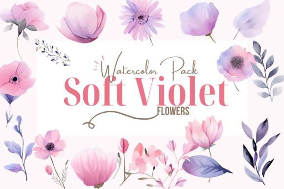 Download Violet Flowers Watercolor Clipart - Flower Collection