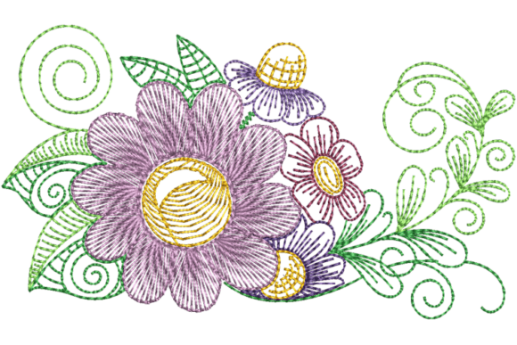 Download Spring Flower Arrangement Embroidery - Flower Collection