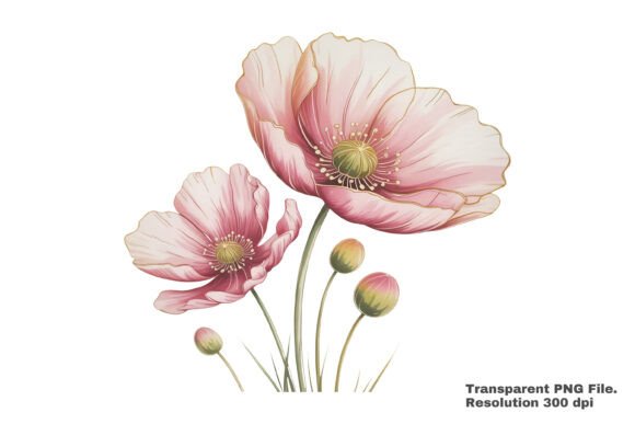 Download Elegant Poppy Flower Art PNG - Flower Collection