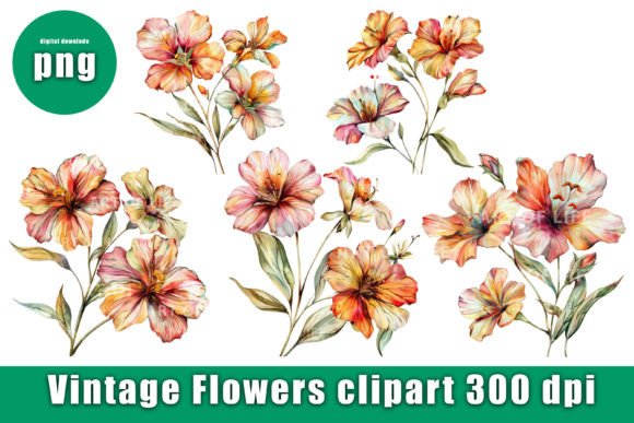 Download Vintage Flower Clip Art - Flower Collection