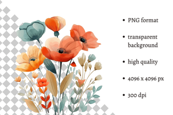 Download Watercolor Spring Flowers PNG Clipart - Flower Collection