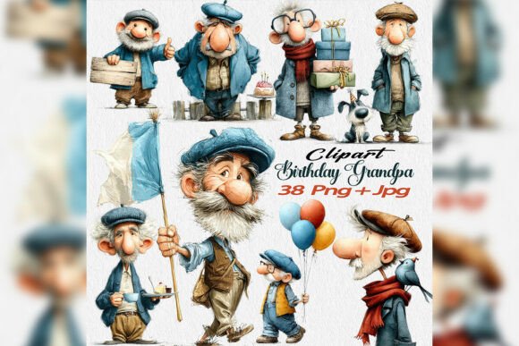 Download Birthday Grandpa Clipart PNG Bundle - Day Collection