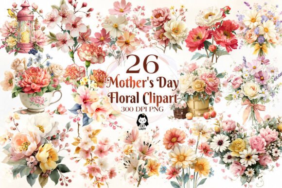Download Mother's Day Floral Sublimation Clipart - Day Collection