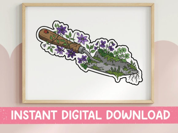 Download Garden Trowel with Violet Flowers - Flower Collection