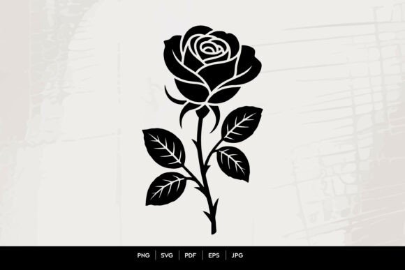 Download Black Rose Flower Silhouette - Flower Collection