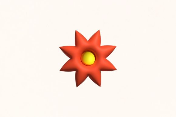 Download Orange Flower 3D Png Clipart - Flower Collection
