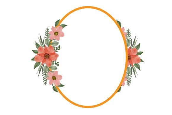Download Gold Frame with Orange Flower Bouquet - Flower Collection