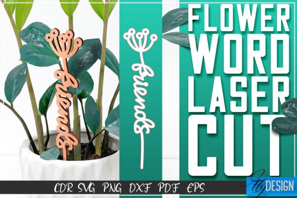 Download Flower Word Laser Cut SVG | Flower Decor - Flower Collection