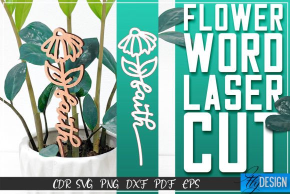 Download Flower Word Laser Cut SVG | Flower Decor - Flower Collection
