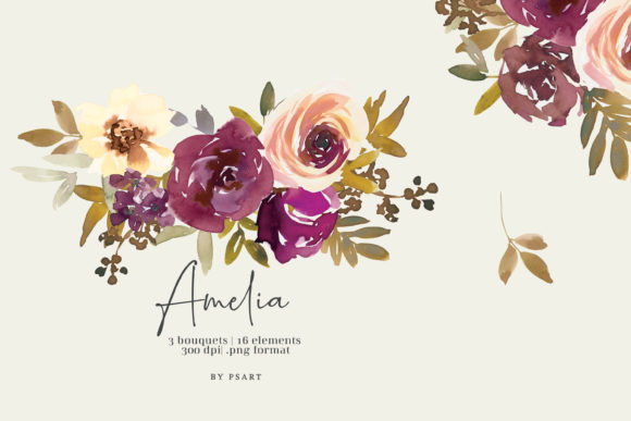 Download Autumn Watercolor Floral Clipart Set - Floral clipart set Collection