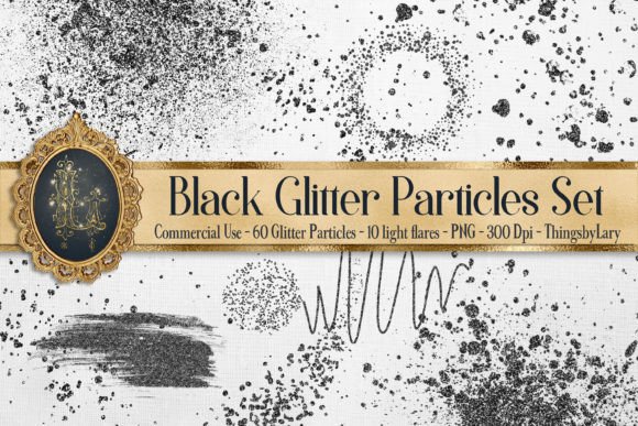 Download Black Glitter Particles Set PNG Image - Image Collection