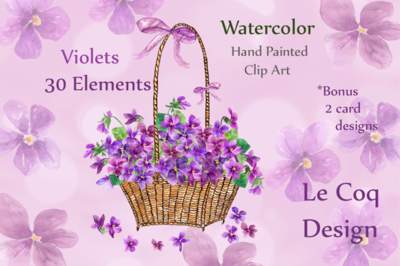 Download Watercolor Violet Flowers Clipart - Flower Collection