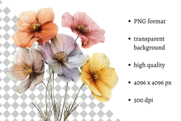 Download Watercolor Spring Flowers PNG Clipart - Flower Collection