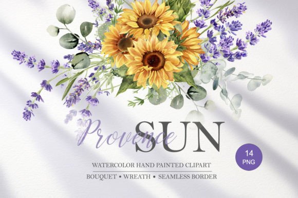 Download Sunflower &amp; Lavender Flowers Clipart. - Flower Collection