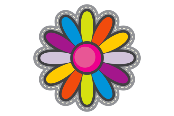 Download Colorful Petals Flower. Seamed Quilt Tex - Flower Collection
