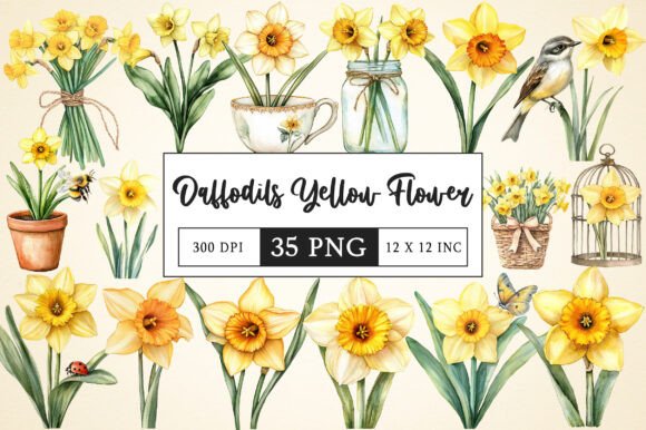 Download Daffodils Yellow Flower Clipart - Flower Collection