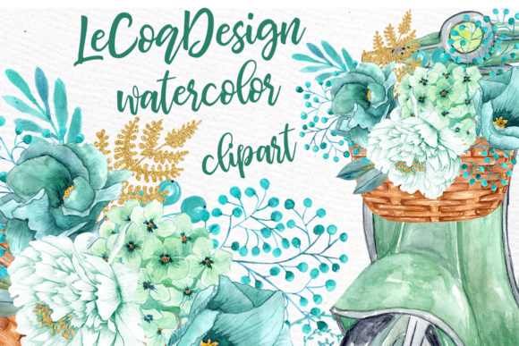 Download Mint Watercolor Flowers WATERCOLOR CLIPART  Spring Flowers Wedding Clipart Floral Clipart Floral Wreaths - Flower Collection