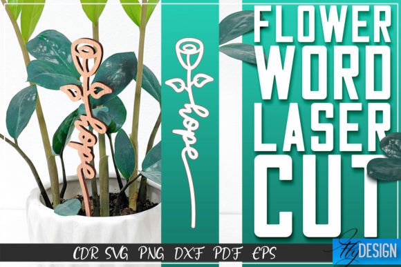 Download Flower Word Laser Cut SVG | Flower Decor - Flower Collection