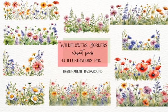 Download 43 Wildflowers Border Clipart - Flower Collection