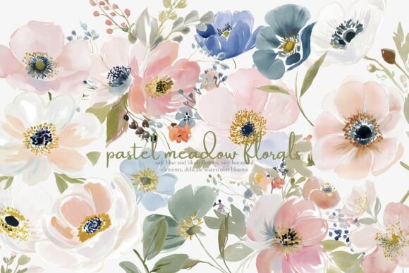 Download Pastel Floral Clipart Set - Floral clipart set Collection