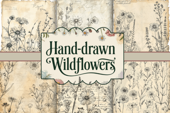 Download Hand-Drawn Wildflowers Paper - Flower Collection