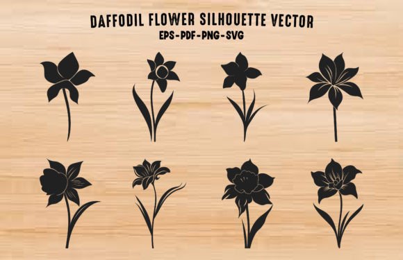 Download Daffodil Flower Silhouette Vector Set - Flower Collection