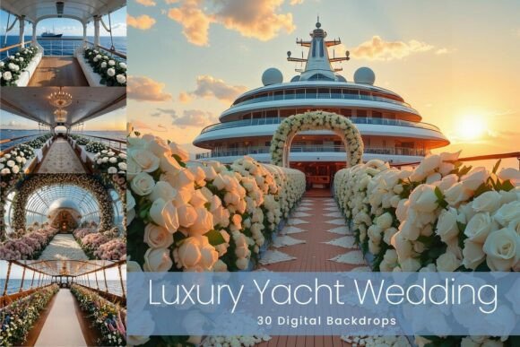 Download 30 Luxury Yacht Wedding Digital Backdrop - Digital Collection