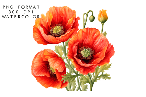 Download Watercolor Poppy Flower Clipart - Flower Collection