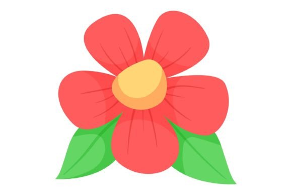 Download Red Flower Decor Sticker Design - Flower Collection
