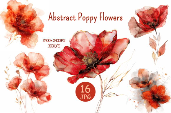 Download Abstract Poppy Flowers Clipart - Flower Collection