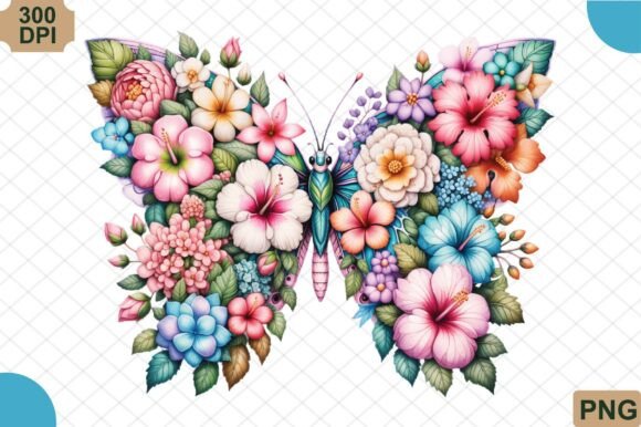 Download Butterfly with Hibiscus Flowers PNG - Flower Collection