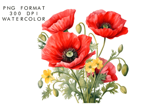 Download Watercolor Poppy Flower Clipart - Flower Collection