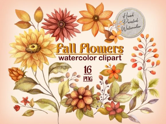 Download Fall Flower Watercolor Clipart - Flower Collection