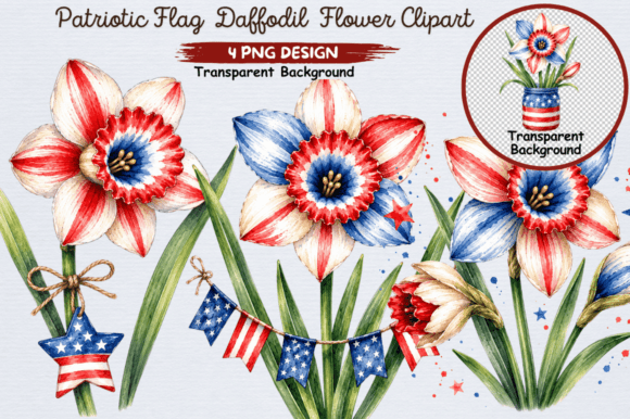 Download Patriotic Daffodil Flower PNG Clipart - Flower Collection