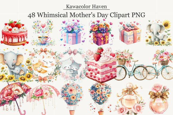 Download Whimsical Mother's Day Clipart PNG - Day Collection
