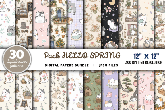 Download Digital Paper Pack Hello Spring Bundle - Digital Collection