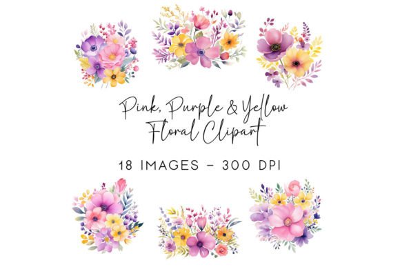 Download Pink Purple and Yellow Flower Clipart - Flower Collection