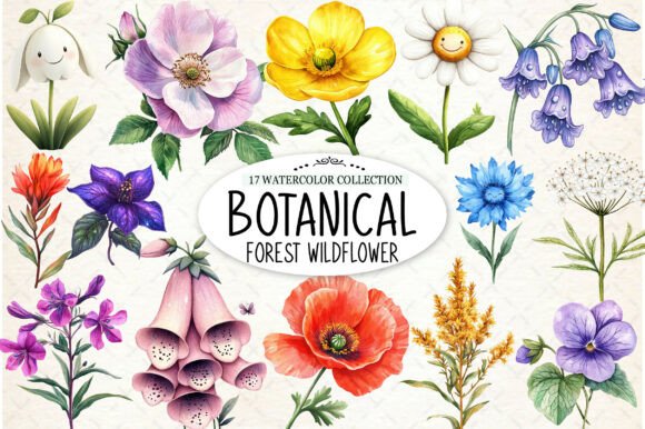 Download Watercolor Botanical Forest Wildflower - Flower Collection