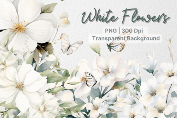 Download White Flowers Clipart, Watercolor Floral - Flower Collection