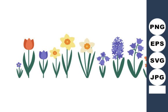 Download Spring Flowers Vector Illustration with - Flower Collection